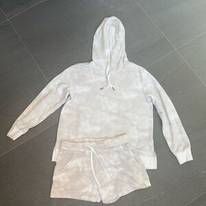 Tie-Dye Hoodie and Shorts Set